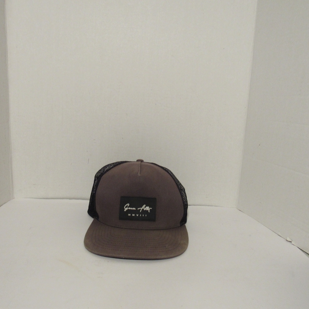 Grace Folly Unisex Trucker Charcoal Hat, Black Mesh w/Adjustable Snapback